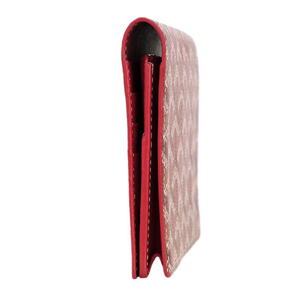 GOYARD Herringbone Long Wallet Leather Red - Picture 3 of 9